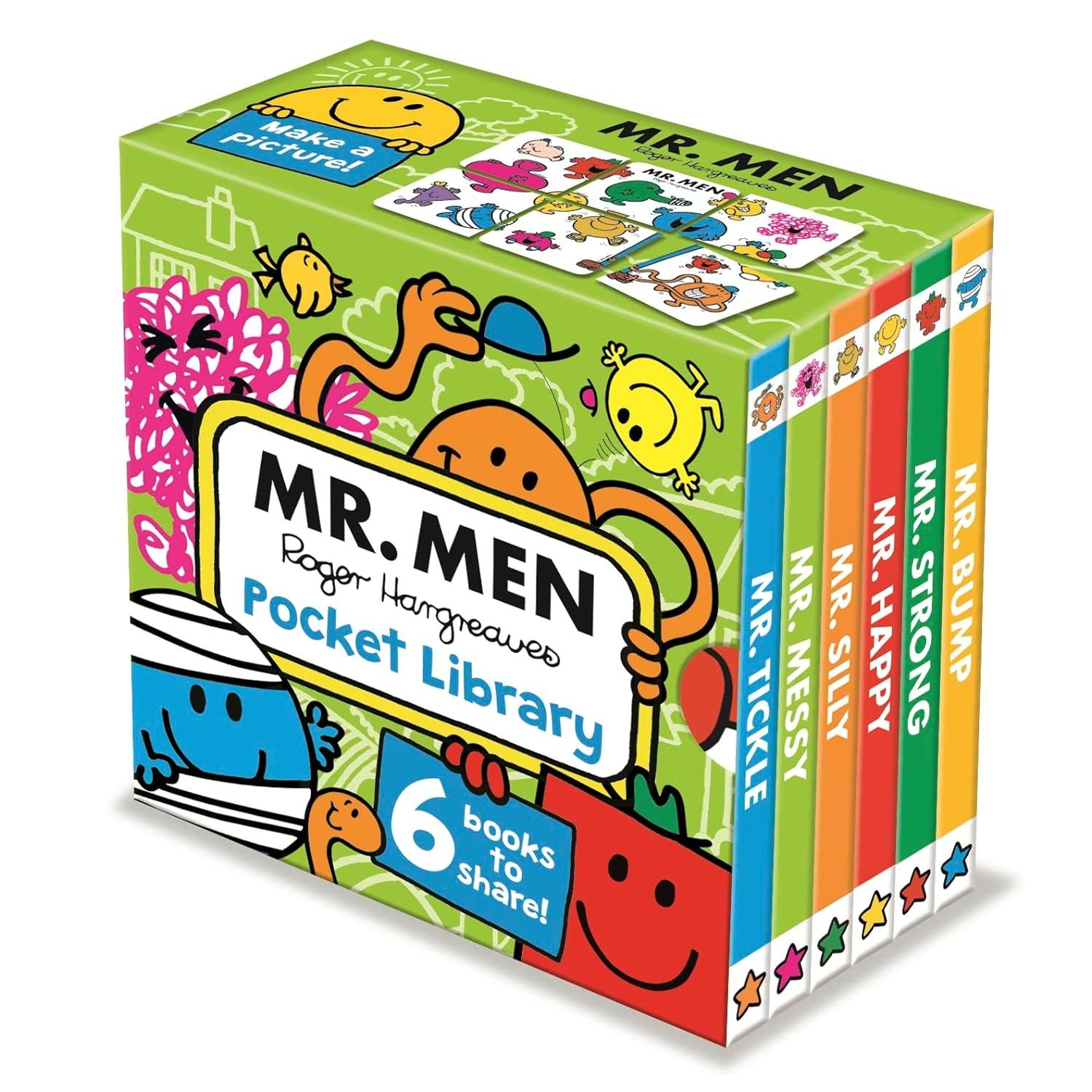 英文原版 Mr Men Pocket Library 奇先生妙小姐 6册纸板书盒装 儿童英语启蒙
