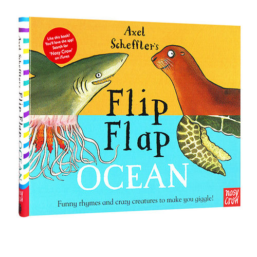 英文原版 Flip Flap Ocean 小手乐乐趣味翻翻书页 螺旋装帧 纸板翻翻书 低幼韵律启蒙 Axel Scheffler 趣味想象力图画绘本