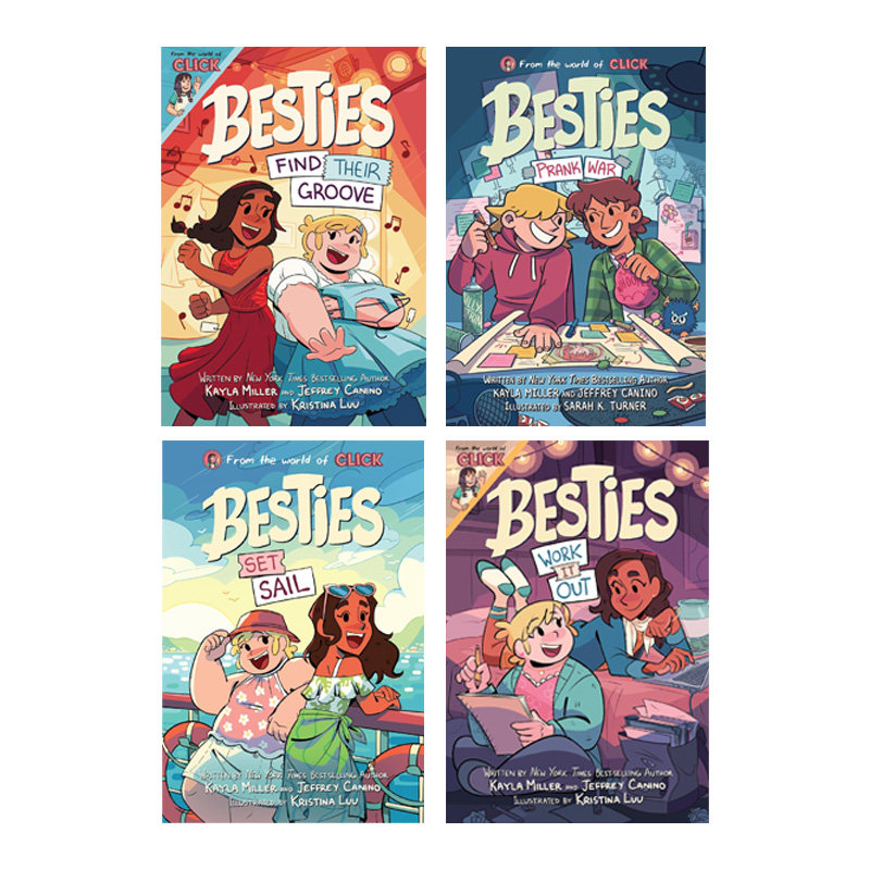 预售 闺蜜 Besties 4册 英文原版 儿童奇幻冒险漫画书小说 Click系列 畅销书作家 Kayla Miller