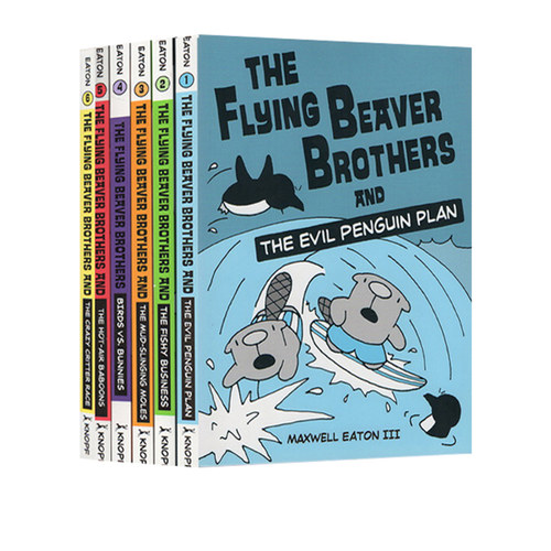 预售 英文原版 The Flying Beaver Brothers系列 6册合售 全彩漫画绘本 儿童漫画桥梁章节书 青少年课外阅读