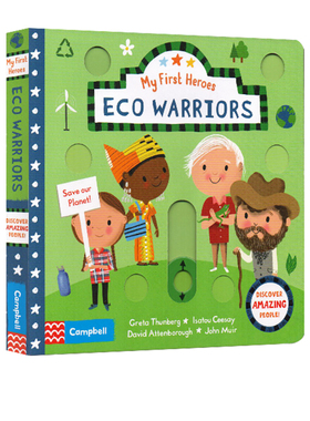 英文原版 Campbell  BUSY系列 My First Heroes Eco Warriors 儿童启蒙认知科普读物 机关抽拉滑动活动纸板书