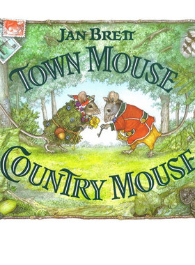 英文原版绘本 Town Mouse, Country Mouse 城里的老鼠和乡下的老鼠 汪培珽第5阶段  儿童启蒙学习绘本图画故事书 名家Jan Brett