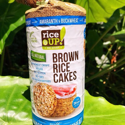 饼保加利亚荞麦糙米饼BROWN RICE CAKES低卡路rice UP120G进口