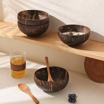 椰子壳碗颜值椰子碗餐具酸奶碗酸奶碗ins风Coconut shell bowl