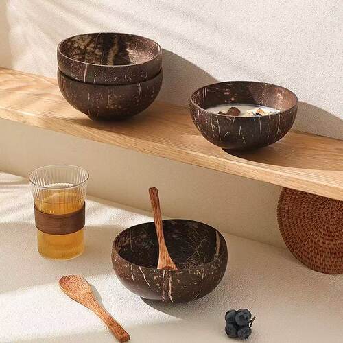 椰子壳碗颜值椰子碗餐具酸奶碗酸奶碗ins风Coconut shell bowl