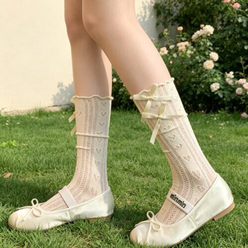 miu系韩女夏季薄款蕾丝堆堆袜