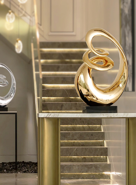 样板房客厅玄关电视柜摆件树脂