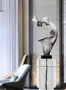 酒店大堂抽象透明树脂雕塑摆件