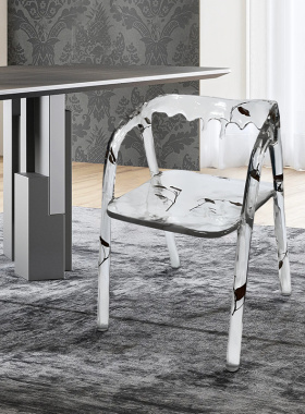 北欧简约水晶进口透明树脂餐椅