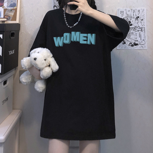 夏季新款现货中性女装潮宽松印花圆领短袖T恤男女G617p28