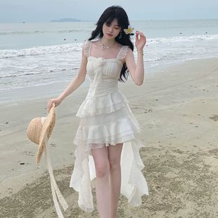 设计感小飞袖 不规则辣妹生日裙子女 海边度假风连衣裙2025夏季 新款