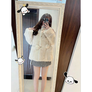 冬季萌萌兔超软仿獭兔毛绒外套女年轻中长款宽松加厚保暖皮草上衣