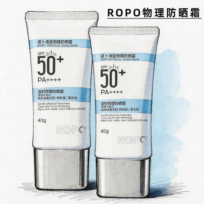 伪素颜搭子~新版ROPO防晒霜保湿控油温和修饰不油腻物理隔离乳女
