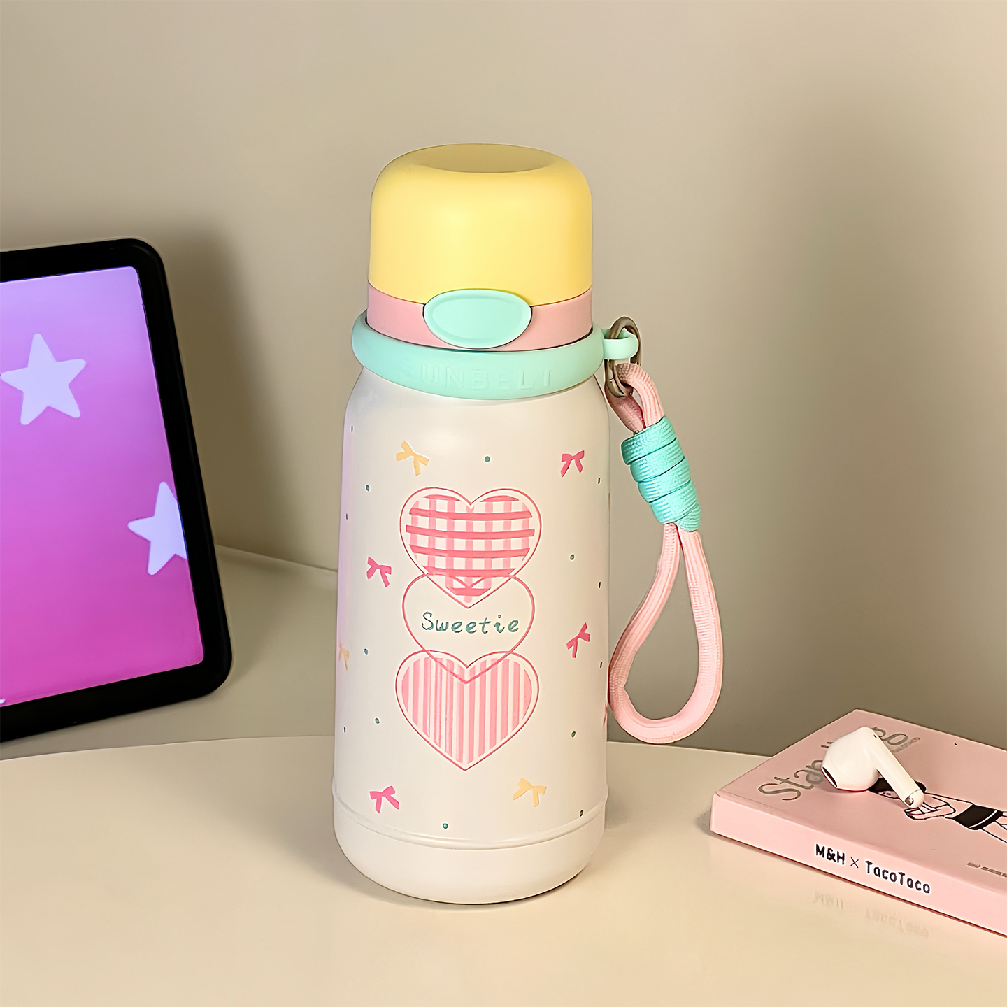 双饮保温杯带盖可喝水女生高颜值