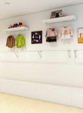 服装店烤漆白色上墙展示架