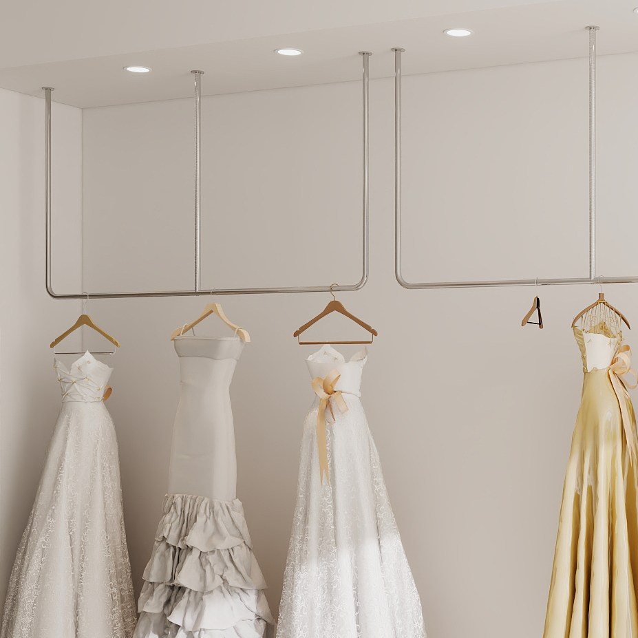 服装店橱窗挂衣架婚纱店壁挂礼服上墙陈列架展示架不锈钢吊架挂杆,商业/办公家具,服装展示架,淘宝优惠券,粉丝福利购,淘宝优惠卷
