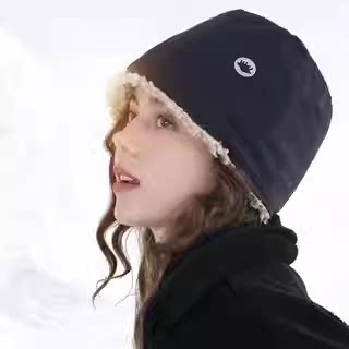 hoii后益新品冬季双面圆筒帽