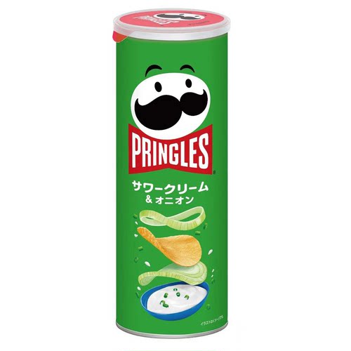 现货 日本进口pringles品客酸奶洋葱味薯片桶装零食105g