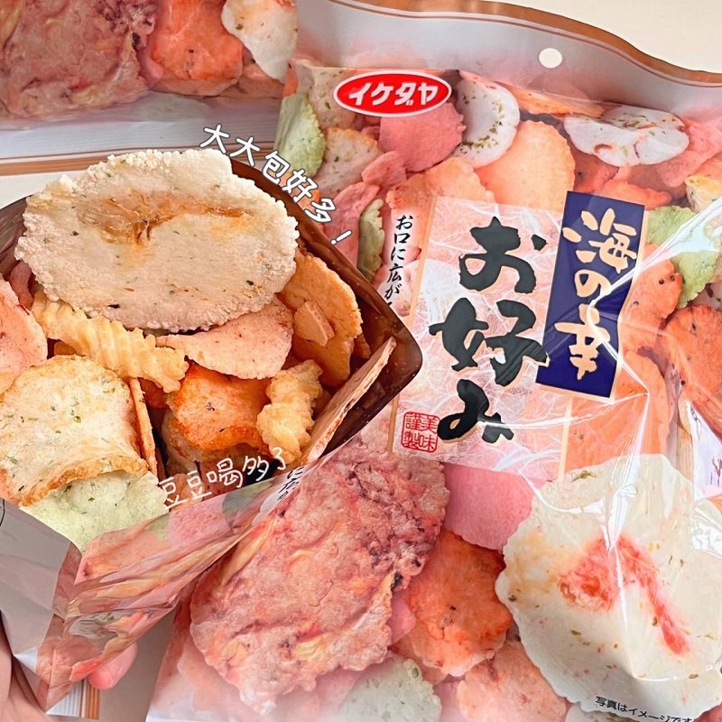 好吃超推荐日本池田屋矶幸什锦海鲜仙贝米饼虾片薯片膨化零食110g,零食/坚果/特产,膨化食品,淘宝优惠券,粉丝福利购,淘宝优惠卷