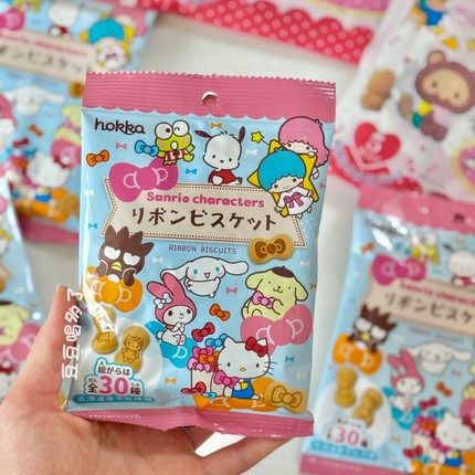 现货日本本土北陆三丽鸥HelloKitty凯蒂KT猫蝴蝶结高钙饼干零食