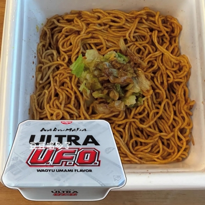 现货日本产NISSIN日清UFO限定高级铁板芥末和牛炒面160g