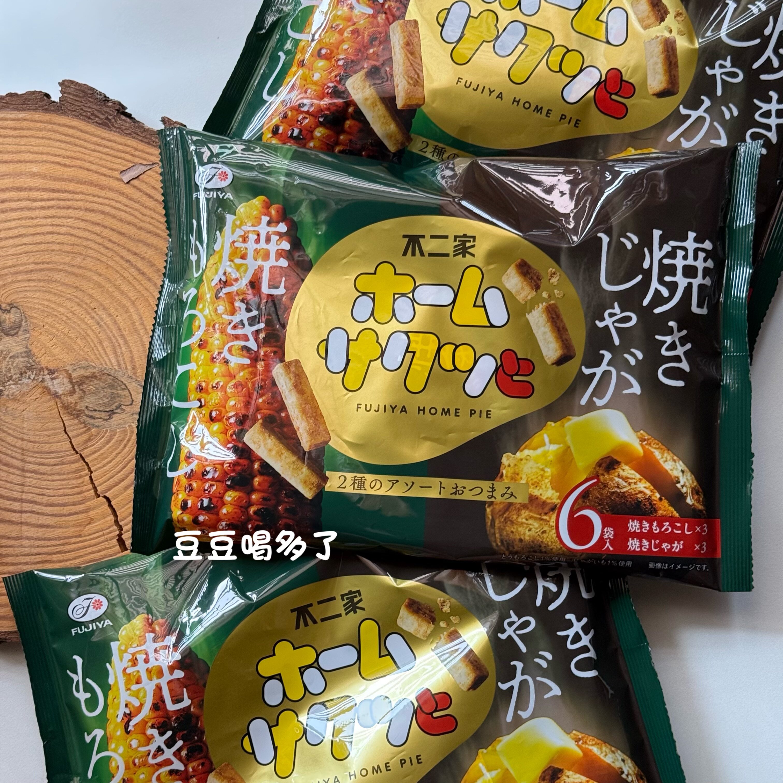 现货日本进口不二家限定烤玉米土豆味双拼饼干棒千层酥袋装6袋入