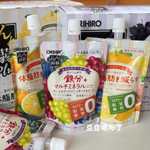 0糖0卡 日本Orihiro蒟蒻限定款抑制脂肪吸收补铁果冻健康轻食零食