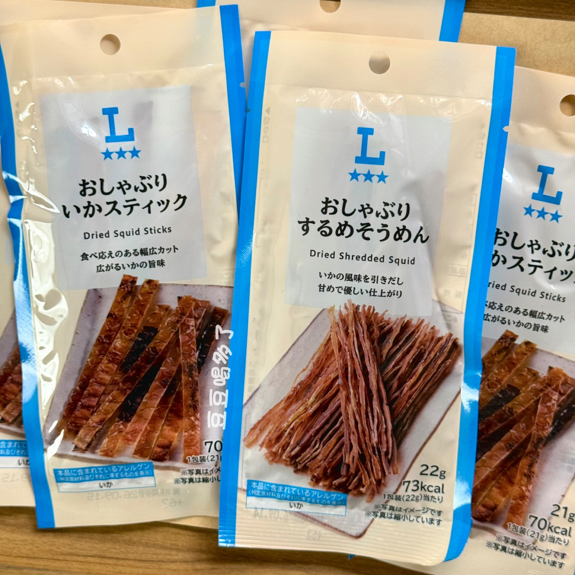 现货 日本罗森便利店鲜甜细鱿鱼丝面宽切鱿鱼干海鲜即食零食袋装