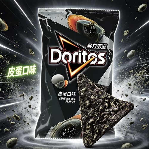 上瘾好吃 现货台湾Doritos多力多滋地区限定皮蛋味大包玉米片脆片