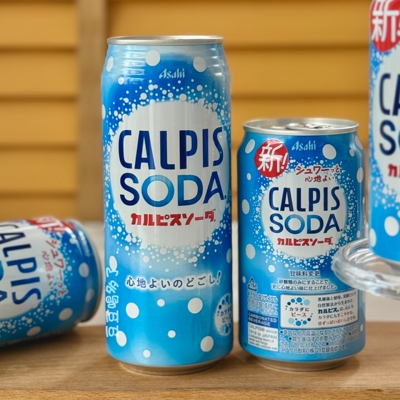 大罐爽快现货日本Calpis可尔必思水语乳酸菌苏打碳酸汽水饮料罐装