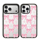 粉色爱心蝴蝶结适用苹果iPhone16 Max防摔手机壳透明少女心15 13高级感air保护套 Pro 现货CASETiFY正品