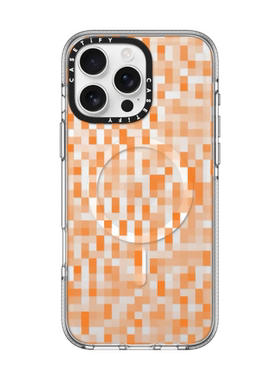 现货正品CASETiFY橙色像素适用苹果Phone16 pro max防摔手机壳时尚潮牌15/14/13磁吸小众16e高端ins风保护套