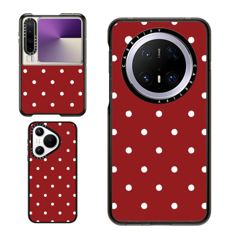 现货CASETiFY正品经典红色波点适用华为Pura 80 Pro手机壳Ultra/Pocket 2折叠Mate70 Pro+新年氛围高级保护套