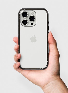 正品现货CASETiFY强韧轻盈透明黑色框适用iPhone 16 pro max高端防摔手机壳潮牌可定制15透明简约高级ins风套