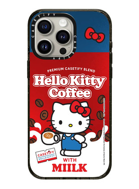 现货正品CASETiFY联名Hello Kitty咖啡 适用苹果iPhone15/16 pro max少女心可爱手机壳潮牌14/13/12保护套ins