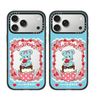 现货CASETiFY正品害羞小熊 Huglly适用苹果iPhone16/17 Pro Max防摔手机壳趣味15/14/air艺术家SWIMMER保护套