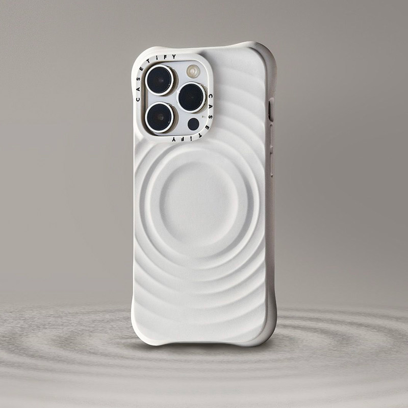 现货casetify新款白色波漾壳适用苹果iPhone16/17 pro max手机壳创意MagSafe磁吸套简约硅胶15高级air保护套