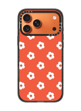 现货CASETiFY正品橙色底白色雏菊小花适用苹果iPhone17pro max防摔手机壳甜美16/15/14浪漫花朵air洋气保护套