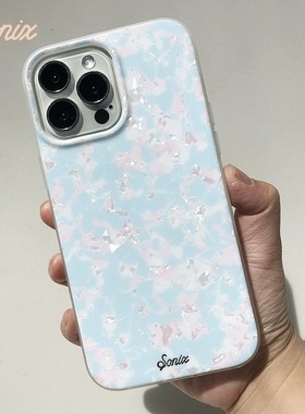 sonix时尚浅蓝棉花糖适用苹果iphone 14 pro max文艺磁吸13手机套