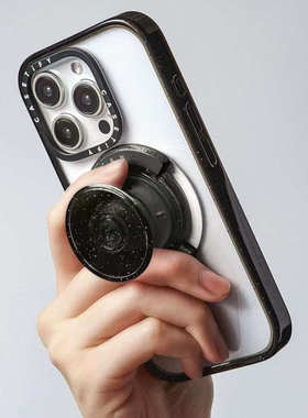 CASETIFY新品黑色MagSafe磁吸气囊支架时尚千禧风创意手机底座ins