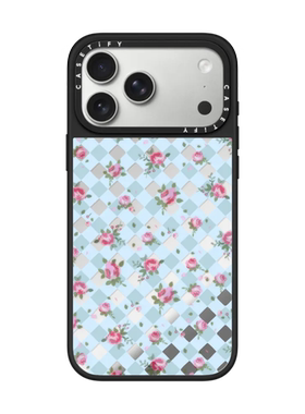 现货CASETiFY正品花卉格子蓝色适用苹果iPhone16/17Pro Max防摔手机壳时尚15/14/air浪漫碎花ins风春天保护套