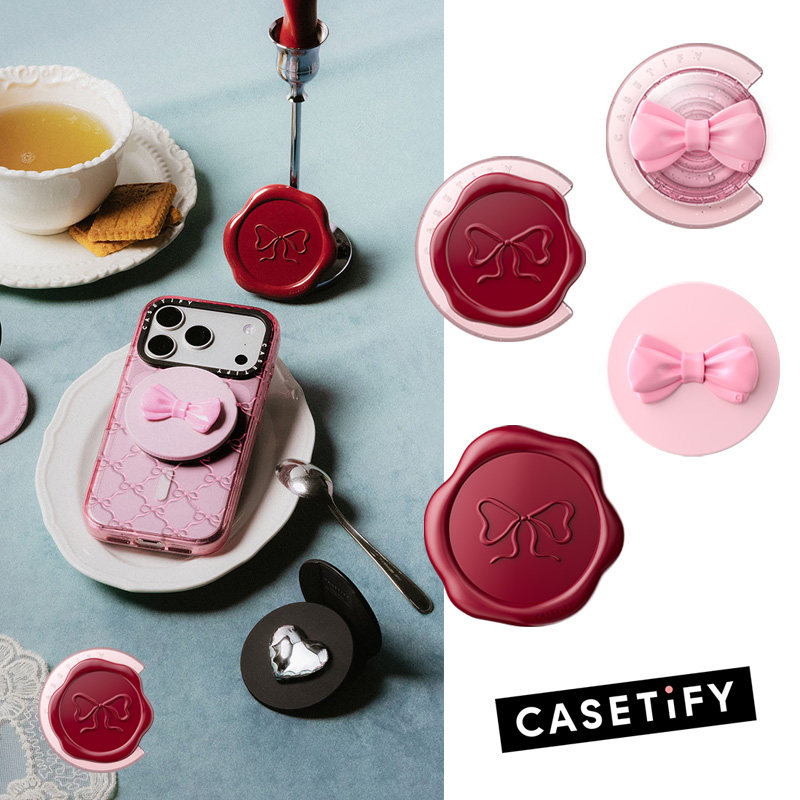 CASETiFY立体红色印章蝴蝶结支架