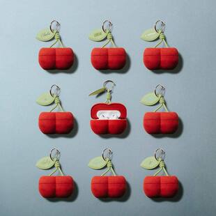 CASETiFY正品个性化定制可写名字适用苹果AirPods pro 3代无线蓝牙耳机保护套新年红ins风甜美樱桃耳机收纳袋