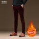 子男加绒加厚保暖修身 小脚男士 休闲裤 纯棉秋冬灯芯绒裤 条绒长裤 子
