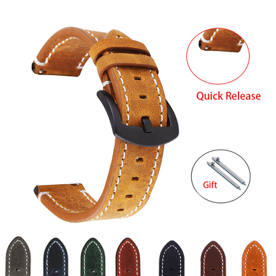 牛皮表带男20/22mm快拆疯马华为