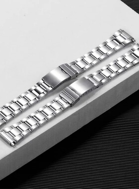 三珠折叠扣通用可伸缩头不锈钢表带16到22mm包片带机械表带1820mm