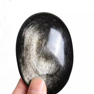 天然黑曜石水晶原石玉石矿石随身把玩件银曜石文玩石头礼物摆件