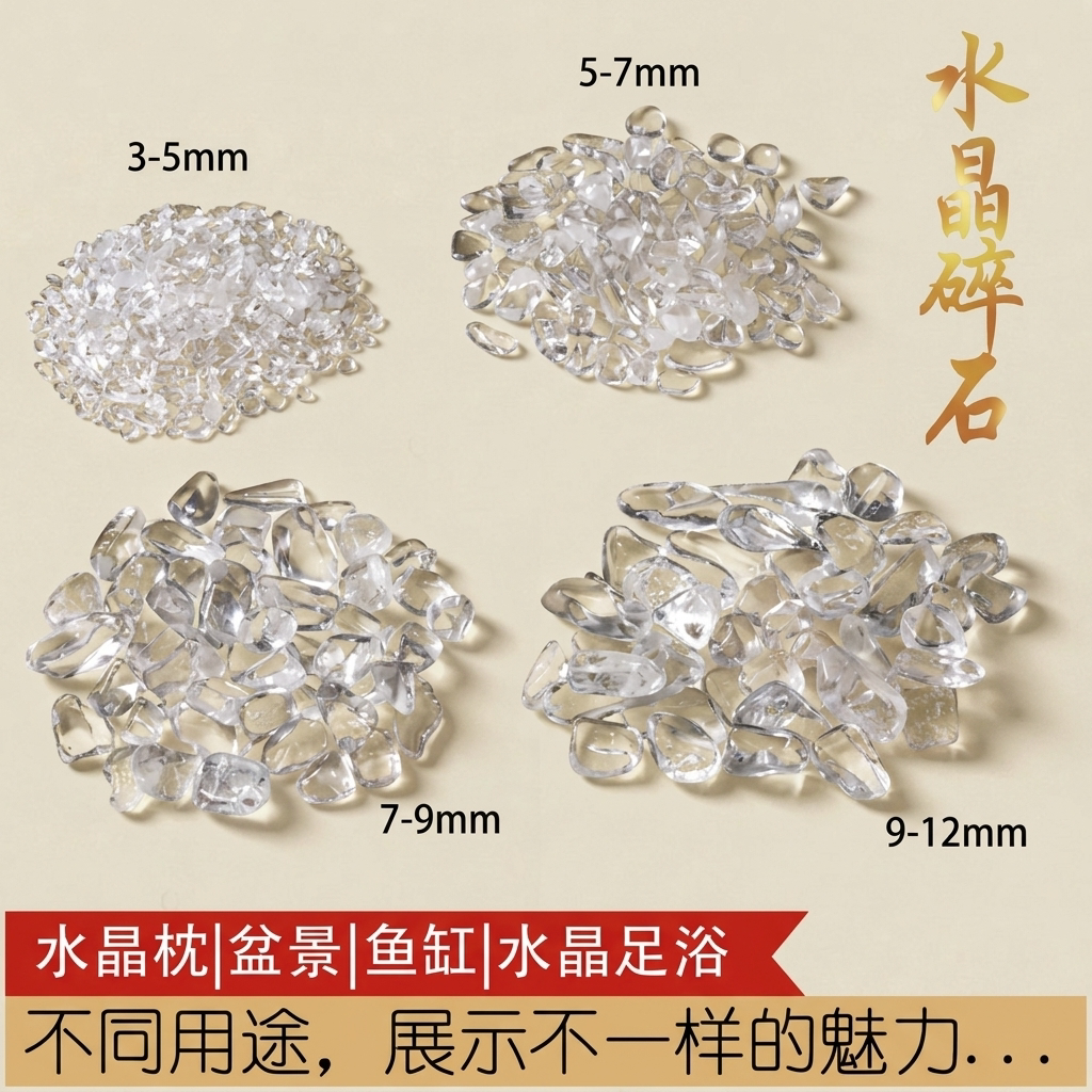天然优质白水晶碎石消磁石摆件消磁碗原石摆件造景石供曼扎宝石