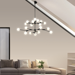 阁楼斜顶房吊灯复式楼loft挑空客厅灯尖顶斜面卧室书房斜坡屋顶灯