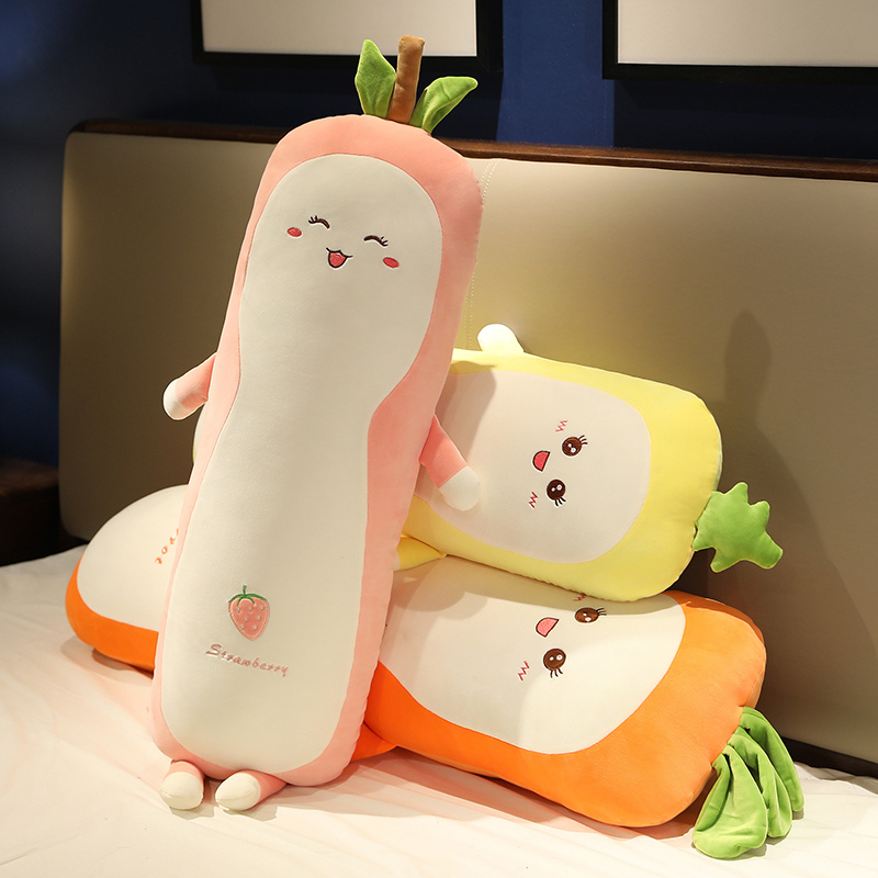 草莓长条抱枕PP棉可爱毛绒玩具
